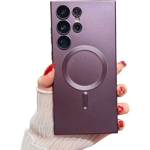 Magnetic Case for Samsung Galaxy S20 Plus Case [Compatible with MagSafe] Camera Protection Soft Silicone Anti-Fingerprint Anti-Scratch Shockproof Case for Women Men, Purple