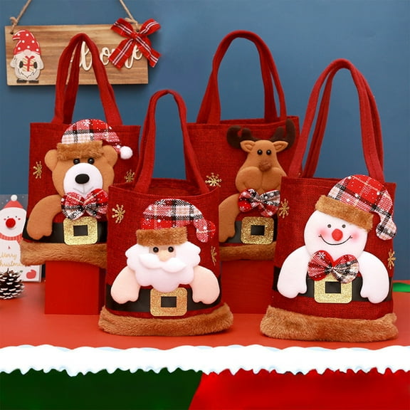 Viflosae Christmas Bags for Gifts Mini Ornaments for Mini Tree Christmas Gift Bag Christmas Eve Gift Box Velvet Gift Bag Christmas Packaging for Home, Office, and Store Christmas Displays