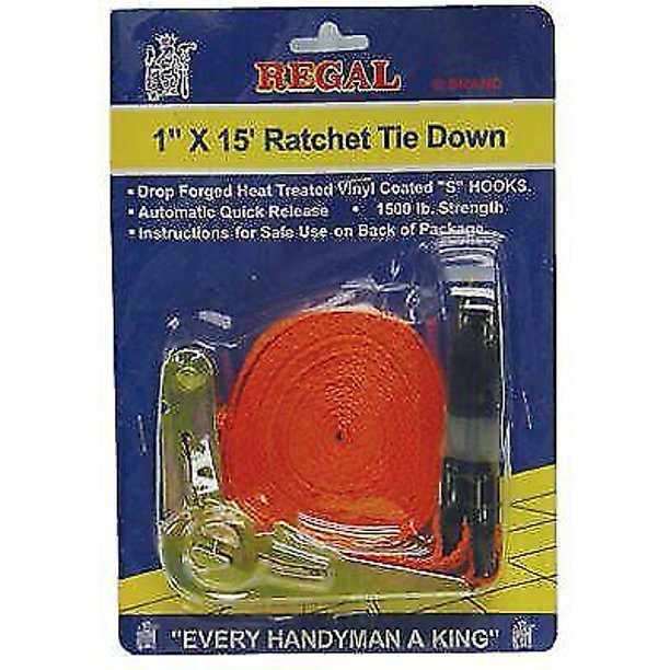 Regal Tool 1" x 15" Ratchet Tie Down RTD15