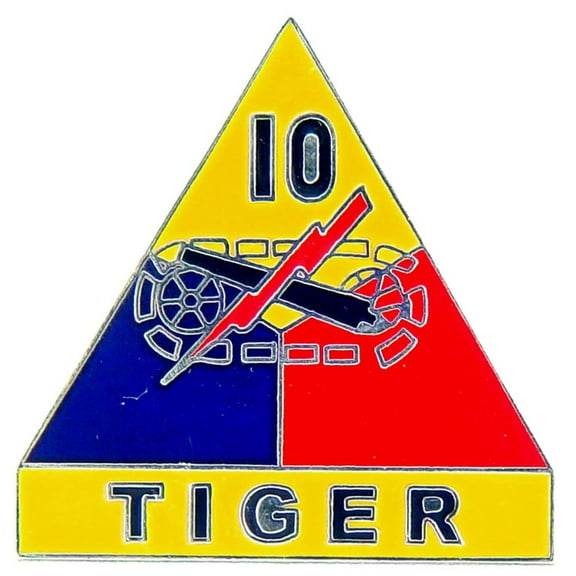 Eagle Emblems P15519 Pin - Army, 10th Armored Division - 1 in.