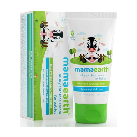 Mamaearth Milky Soft Face Cream for Babies with Milk Protein Murumuru Butter