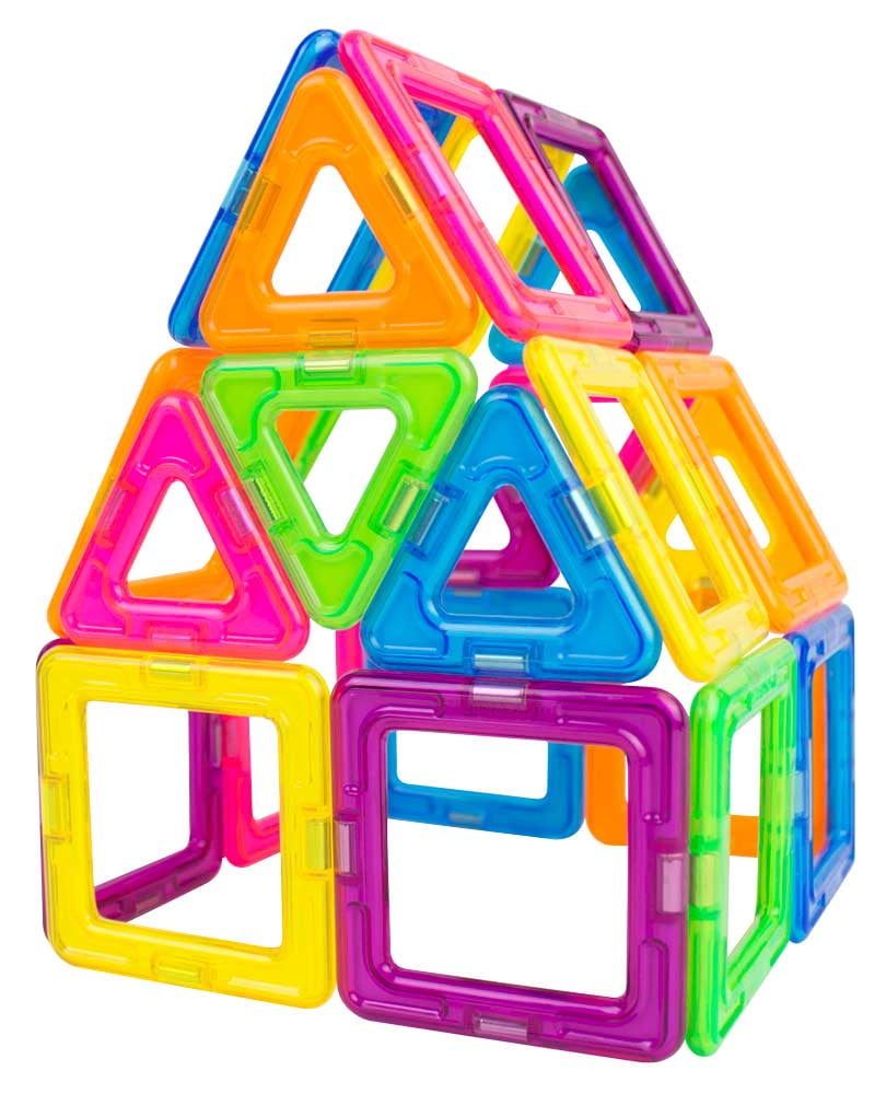 MAGFORMERS+Rainbow+Clear+Solid+Set+14pcs+Basic+Magnetic+Building+Blocks for  sale online