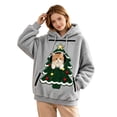 thumbnail image 2 of Christmas Pet Pouch Hoodie for Women Long Sleeve Xmas Tree Graphic Loose Flannel Pullover Sweatshirt Dog Cat Carrier Hoodie, 2 of 8