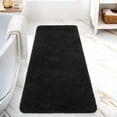 thumbnail image 2 of Alfombra Bathroom Runner AROGAN, lujosa, larga, de microfibra negra, 2 of 8