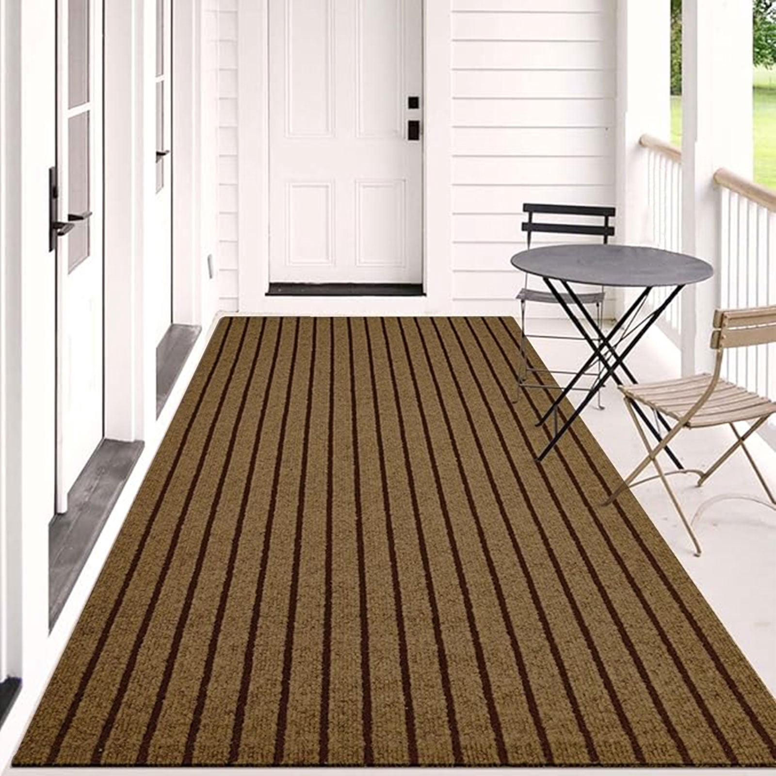Semfri Runner Carpet Runner Rugs 3 x 6 ft Indoor Outdoor Rugs Area Rugs for Kitchen Bathroom Balcony Garage Entryway Stair Aisle Hallway Brown