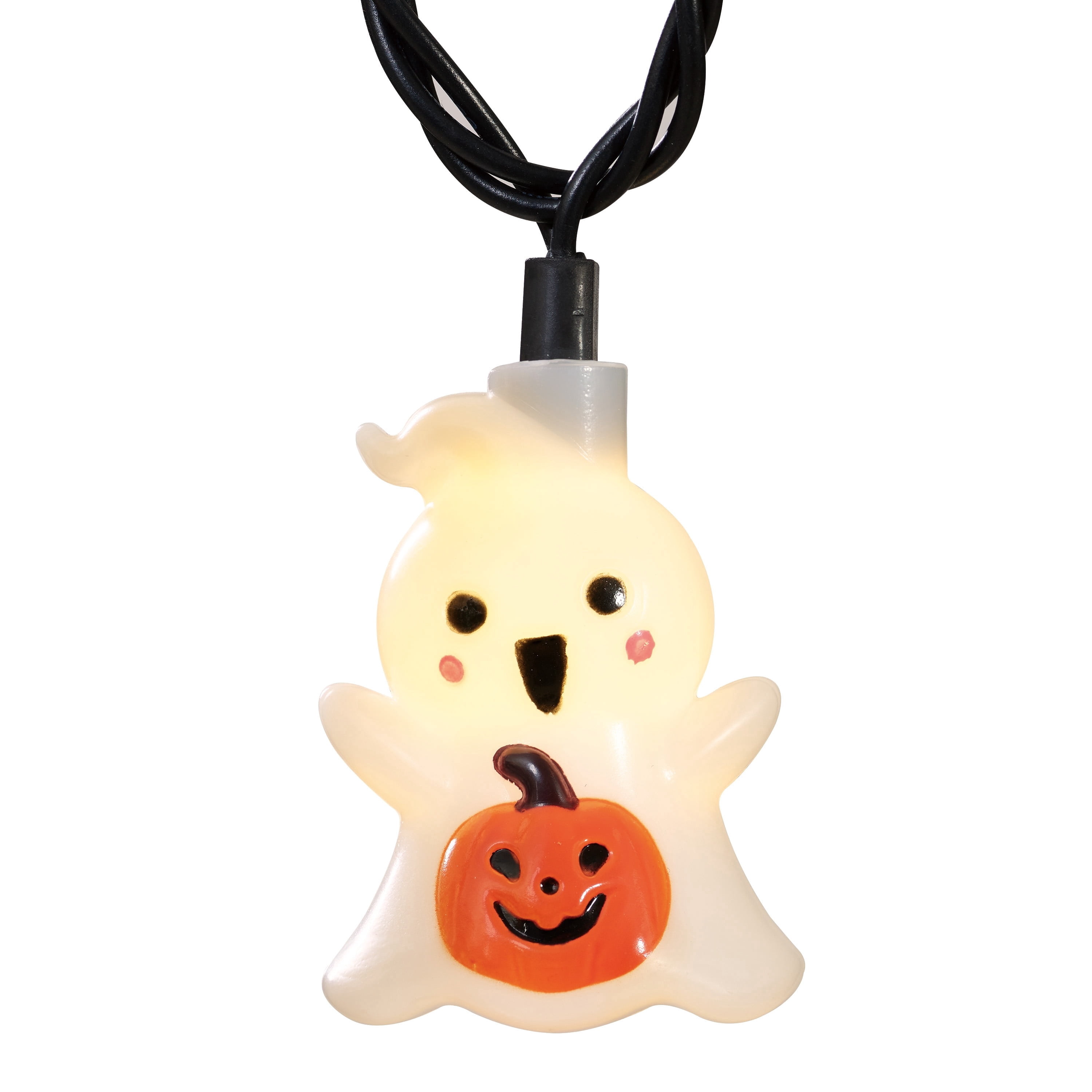 Indoor/Outdoor 10-Count LED Ghost with Pumpkin String Lights, Warm White, 6.5', Halloween by Way To Celebrate