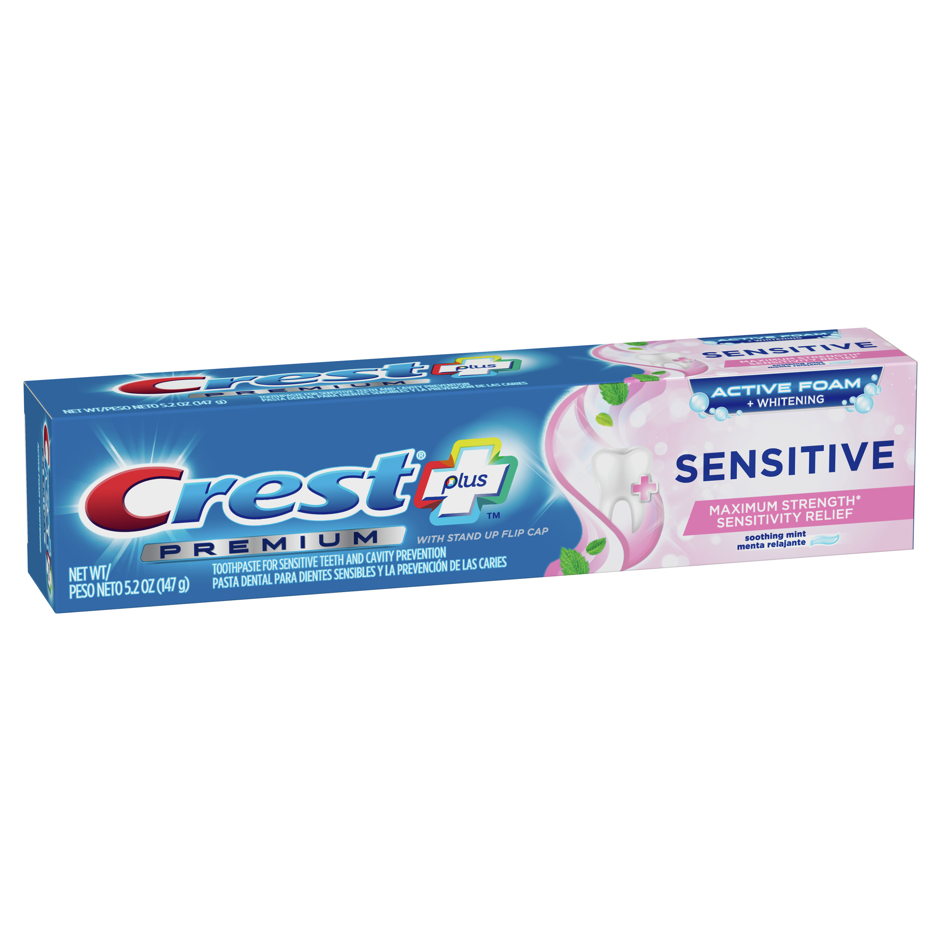 Crest Premium Plus Sensitive Toothpaste, Soothing Mint Flavor, 5.2 oz - image 4 of 5
