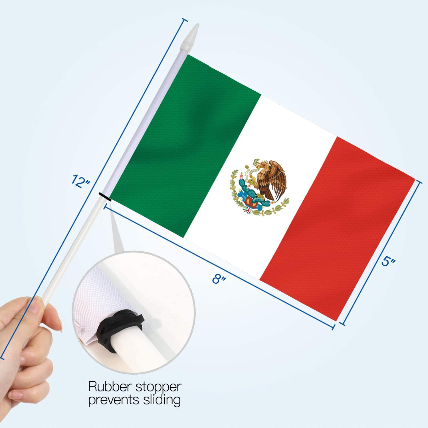Anley Mexico Mini Flag 12 Pack - Hand Held Small Miniature