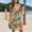 Green, variant on Drovellove Loose Curved Hem Casual Beach Sundress with Pockets, Women V Neck Spaghetti Strap Floral Print Mini Summer Dresses