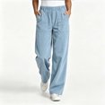 thumbnail image 2 of Atkumj Corduroy Pants Women Comfortable Elastic High Waist Straight Leg Pants Casual Solid Color Loose Womens Travel Pants for Daily Wear XL, 2 of 6