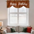 thumbnail image 2 of Happy Birthday Tie Up Valance Curtains for Windows, Kitchen Curtains Window Treatments, Brown Modern Abstract Art Short Window Shades Valances for Bedroom Bathroom Cafe 42"x18", 2 of 8