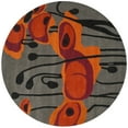 thumbnail image 4 of SAFAVIEH Soho Daisy Abstract Wool Area Rug, Grey/Orange, 6' x 6' Square, 4 of 8