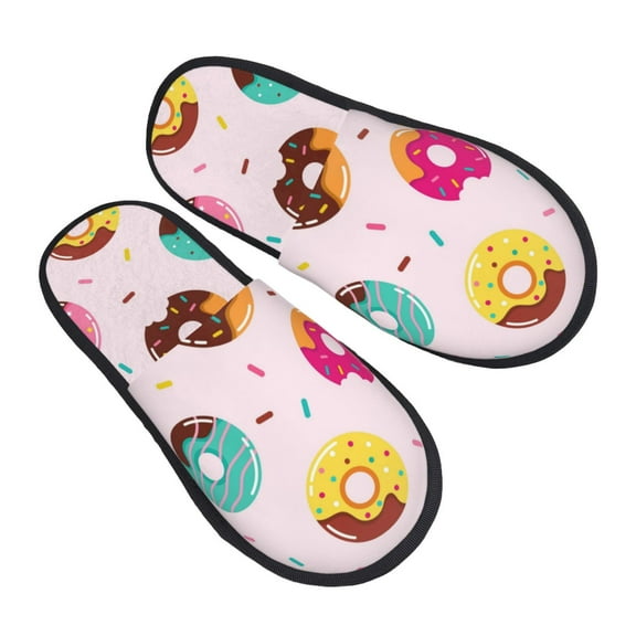Bingfone Donut House Slippers For Women Men With Soft Rubber Sole Slip On For Indoor/Outdoor-Medium