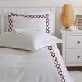 thumbnail image 3 of BedDecor: Enchanted Oasis Ultra Soft Brushed 3PC-600-Thread-Count Egyptian Cotton Quatrefoil Embroidery Duvet Cover Set Twin/Twin XL Size Wine Solid, 3 of 5