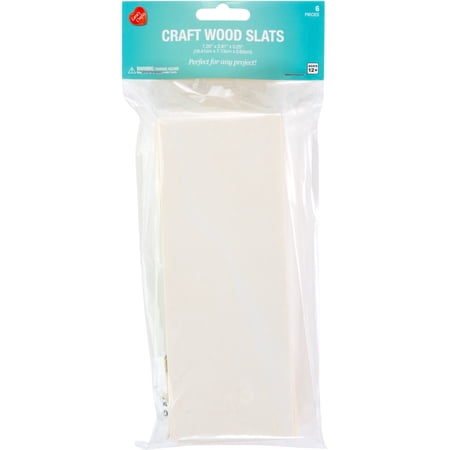 CousinDIY Unfinished Wood Slats 7.25"X2.8125"X.25" 6/Pkg-Natural
