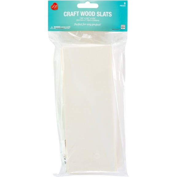 CousinDIY Unfinished Wood Slats 7.25"X2.8125"X.25" 6/Pkg-Natural