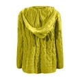 thumbnail image 6 of ManxiVoo Women's Chunky Cable Knit Hooded Pullover with V Neck and Long Sleeve Oversized Loose Fit for Cozy Winter Days XXXL Size Yellow, 6 of 6