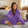 thumbnail image 6 of Kids Blanket 60 x 50 Inch Double-Sided Fleece Nap Mat for Travel,Purple Rugby Ball Printed Machine Washable, 6 of 8