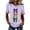 #155-Purple, variant on Craaazy Mardi Gras Shirts for Women Casual Loose Leisurely Printed Bow Prints Crewneck Casual Short Sleeve Carnival Party Celebrate Clothes Gifts