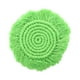 thumbnail image 3 of Mantel individual tejido a mano, antideslizante, lavable, resistente al calor, redondo, con borlas. Verde, 3 of 7