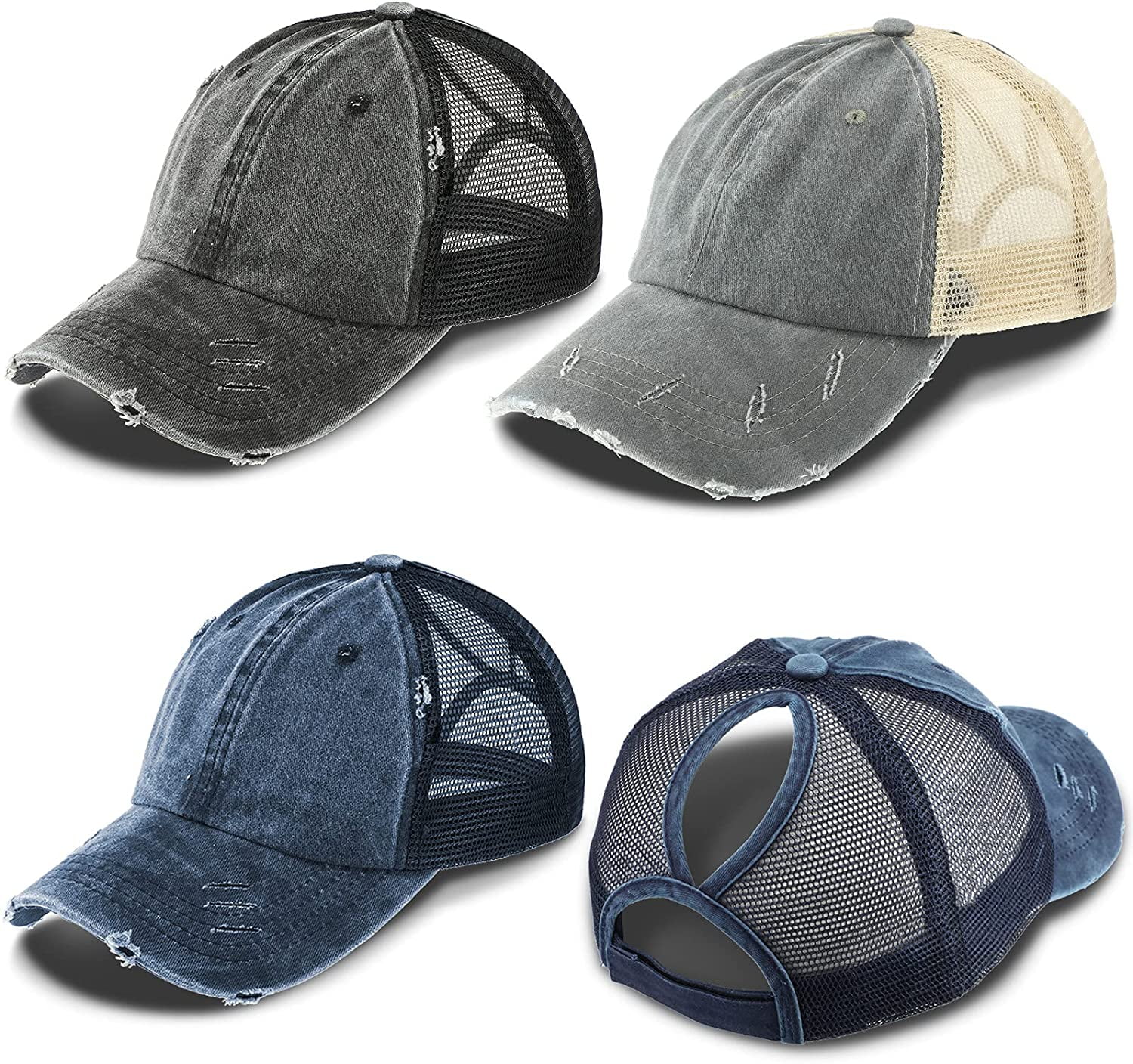 High Ponytail Baseball Cap Messy 