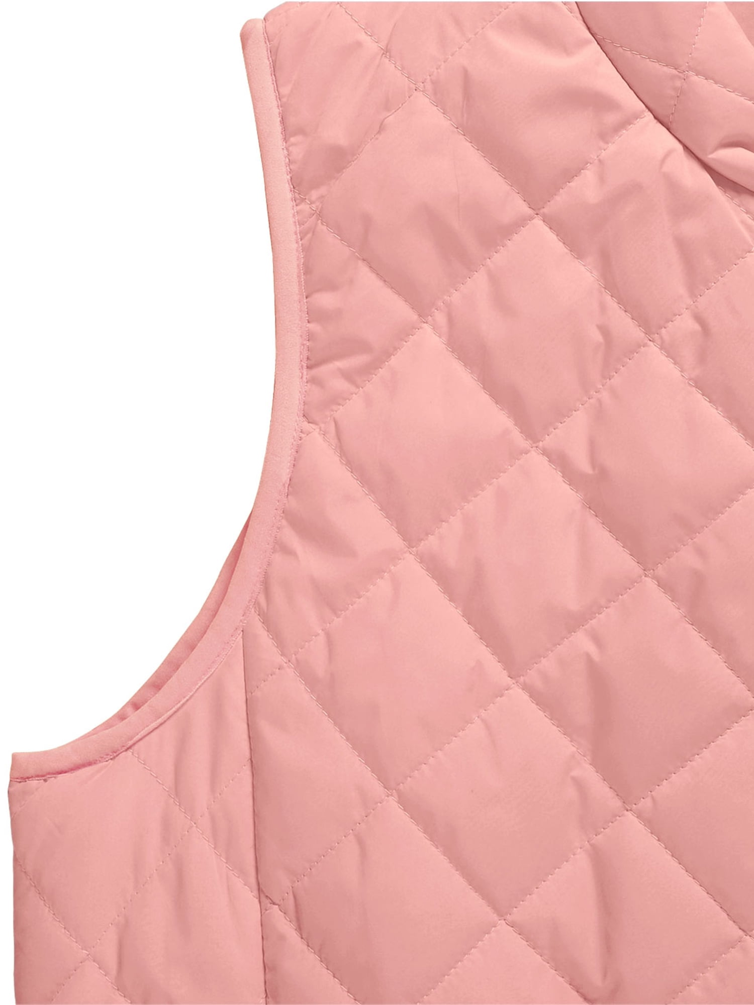 DARING DIVA Women's Zip Stand Collar Quilted Padded Vest M Dusty Rose
