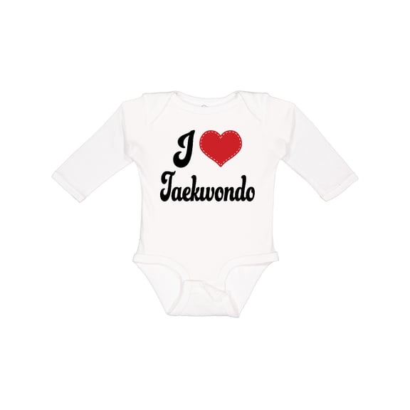 Inktastic I Love Taekwondo Boys or Girls Long Sleeve Baby Bodysuit