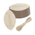 thumbnail image 3 of QccHieUs 20 Pieces Wood Football Cutouts Wood Discs Slices Hanging Ornaments with Twines, 3 of 9