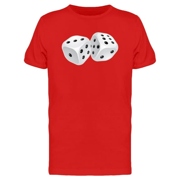 Two Dice On White Game T-Shirt Men -Image by Shutterstock, Male 3X-Large