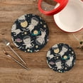thumbnail image 2 of FREEAMG Cartoon Cat Placemats Set of 2, Woven Washers, Cotton, Round Large Pot Holder, Heat Resistant, for Pot Countertops, 2 of 7