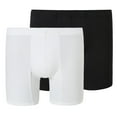 thumbnail image 1 of SCHIESSER Calzoncillos bóxer para hombre paquete de 2 - Calzoncillos de algodón de primera calidad, retro, algodón elástico Negro/blanco S (Small), 1 of 5