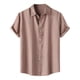 thumbnail image 1 of Camisa de manga corta de verano para hombre, color liso y solapa - Estilo sencillo y moderno, poliéster, para todas las estaciones, 1 of 8