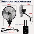 thumbnail image 7 of 2 Pack 22" Wall Mount Fan, 3 Speeds Wall Oscillating Fan with 7000 CFM, Cooling Fan, High Velocity Fans, Black, 7 of 7
