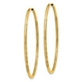 thumbnail image 2 of 14k 1.5mm Satin Diamond-cut Endless Hoop Earrings, 2 of 3
