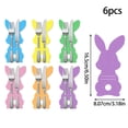 thumbnail image 4 of CoreLiving 6 Pack Easter Bunny Felt Cutlery Holders for Silverware, Spring Table Decorations for Dinnerware, Funny Wooden Money Gift Holders for Cash, Party Utensil Bags for Easter Hosting, 4 of 7