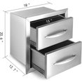 thumbnail image 2 of VEVOR Tiroirs de BBQ pour Cuisine Extérieure en Acier Inoxydable à Double Accès 18 x 20,6 x 12,7 Pouces avec Poignée Chromée, 2 of 8