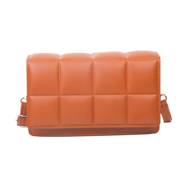 Bolso cuadrado pequeño de moda minimalista urbana, bolso bandolera de hombro naranja