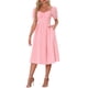 thumbnail image 2 of Vestido Vintage de Gingham para Mujeres Inspire Chic con Tirantes Espagueti, Off Shoulder, Vestido de Cuadros, Rosa, XS, 2 of 5