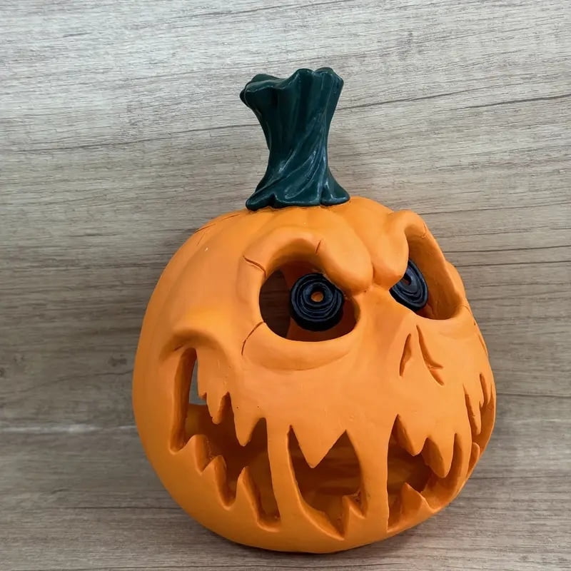 Halloween Giant Pumpkin Resin Decoration, Spooky Skull Head with Eerie Facial Features, Hollow Design for Indoor/Outdoor Festive Decor, Halloween Decor, Hallow