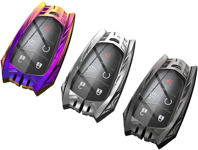 Metal Key Fob Cover for Cadillac, for 2015-2019 Cadillac Escalade CTS SRX XT4 ATS STS CT6 SRX 5-Buttons Full Protection