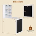 thumbnail image 4 of Giantex Folding Desk, Wall Mounted Fold Out Desk w/Storage Shelves & Hooks, Floating Corner Desk for Small Spaces, White, 4 of 6