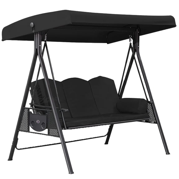 Outdoor Swing Replacement Cover 3 Seater Universal Patio Swing Cover Replacement For Garden Swing Patio Protective Cover (Size:76.8X48.4X8.7")