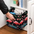 thumbnail image 5 of Flamingo Large Capacity Foldable Storage Basket with Handle, 10.8"x10.5"x10.6" - Storage Bins, Storage Containers, 5 of 6