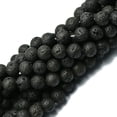thumbnail image 1 of Piedras preciosas sueltas Hugo negras volcánicas redondas 12mm Strand 15, 1 of 3