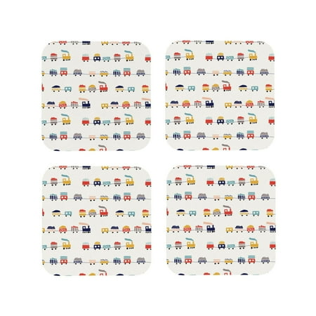 

Naloa Colorful Trains Coasters for Set of 4 - PU Leather Coasters Coasters for Table Cup Tea Coffee Beer Decorative for Kitchen Homedecor (Round)