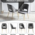 thumbnail image 3 of Gold Legs Dining Chairs with Hollow Back / Create Elegant Atmosphere, 3 of 4