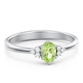 thumbnail image 1 of Birthstone Oval Ring with Shoulder Accents - Peridot (August), 1 of 5