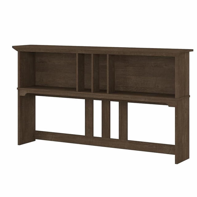 Pemberly Row 60W Hutch for L Shaped Desk in Ash Brown - Engineered Wood