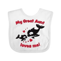 Inktastic My Great Aunt Loves Me Orca Family Boys or Girls Baby Bib