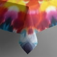 thumbnail image 5 of Colorful Rainbow Tie Dye Spiral Pattern Square Tablecloth,Waterproof Square Table Cover,Wipeable Spillproof Washable Table Cover for Home Kitchen Party Decor 52"x52"(132x132cm), 5 of 6